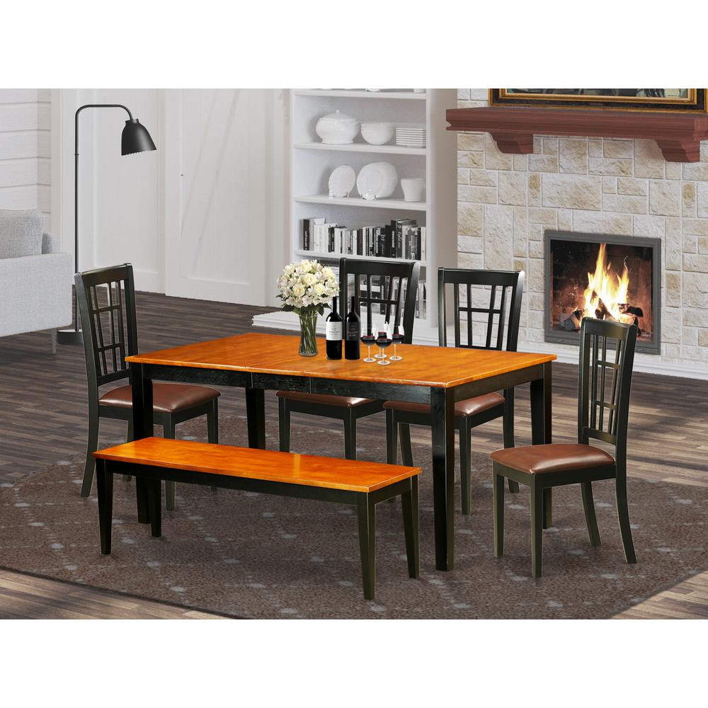 6  PC  Table  set-Dining  Table  and  4  Dining  Chairs  plus  a  bench. Picture 6