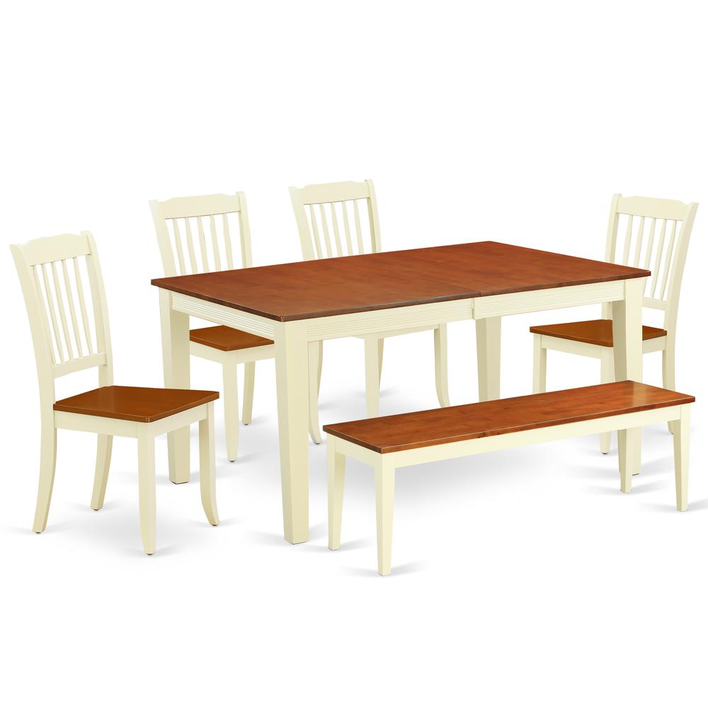 Dining Room Set Buttermilk & Cherry, NIDA6-BMK-W. Picture 1