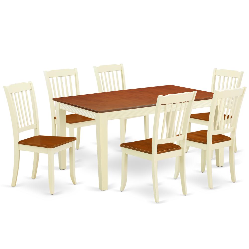 Dining Room Set Buttermilk & Cherry, NIDA7-BMK-W. Picture 1