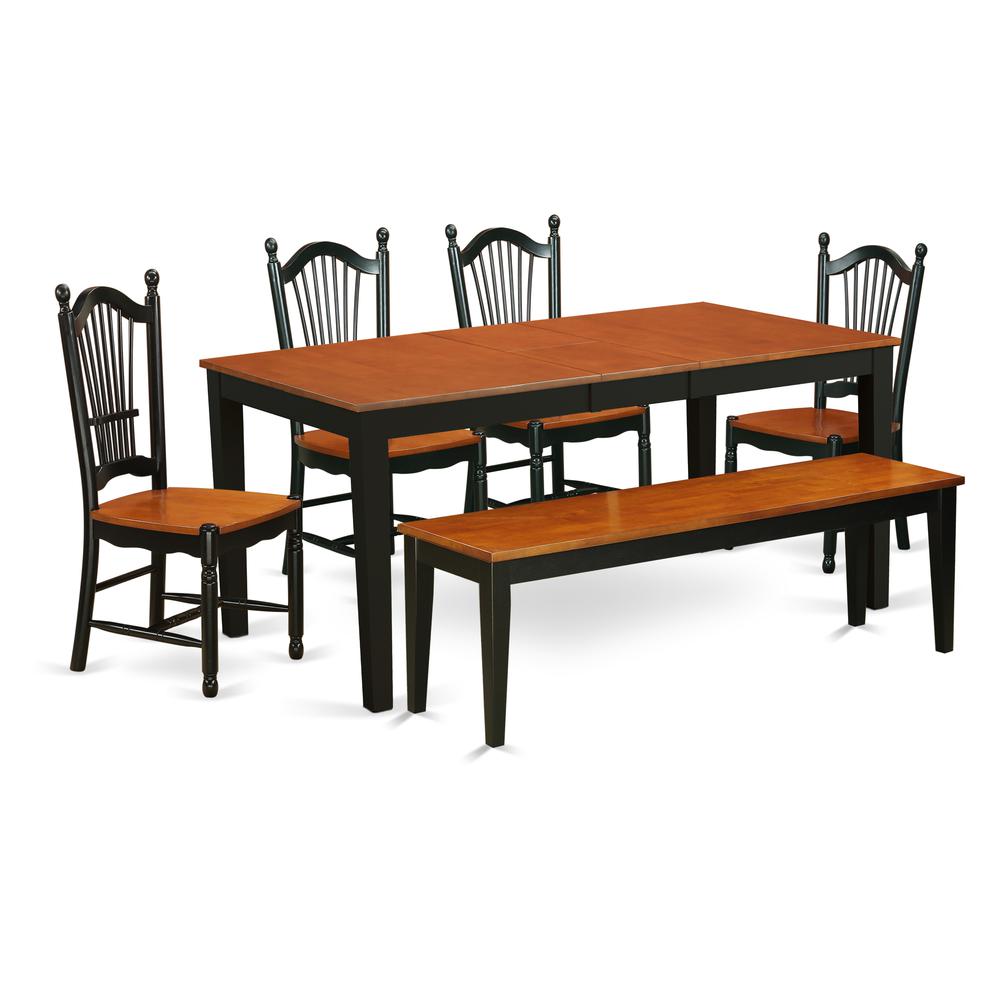 Dining Room Set Black & Cherry, NIDO6-BCH-W. Picture 1