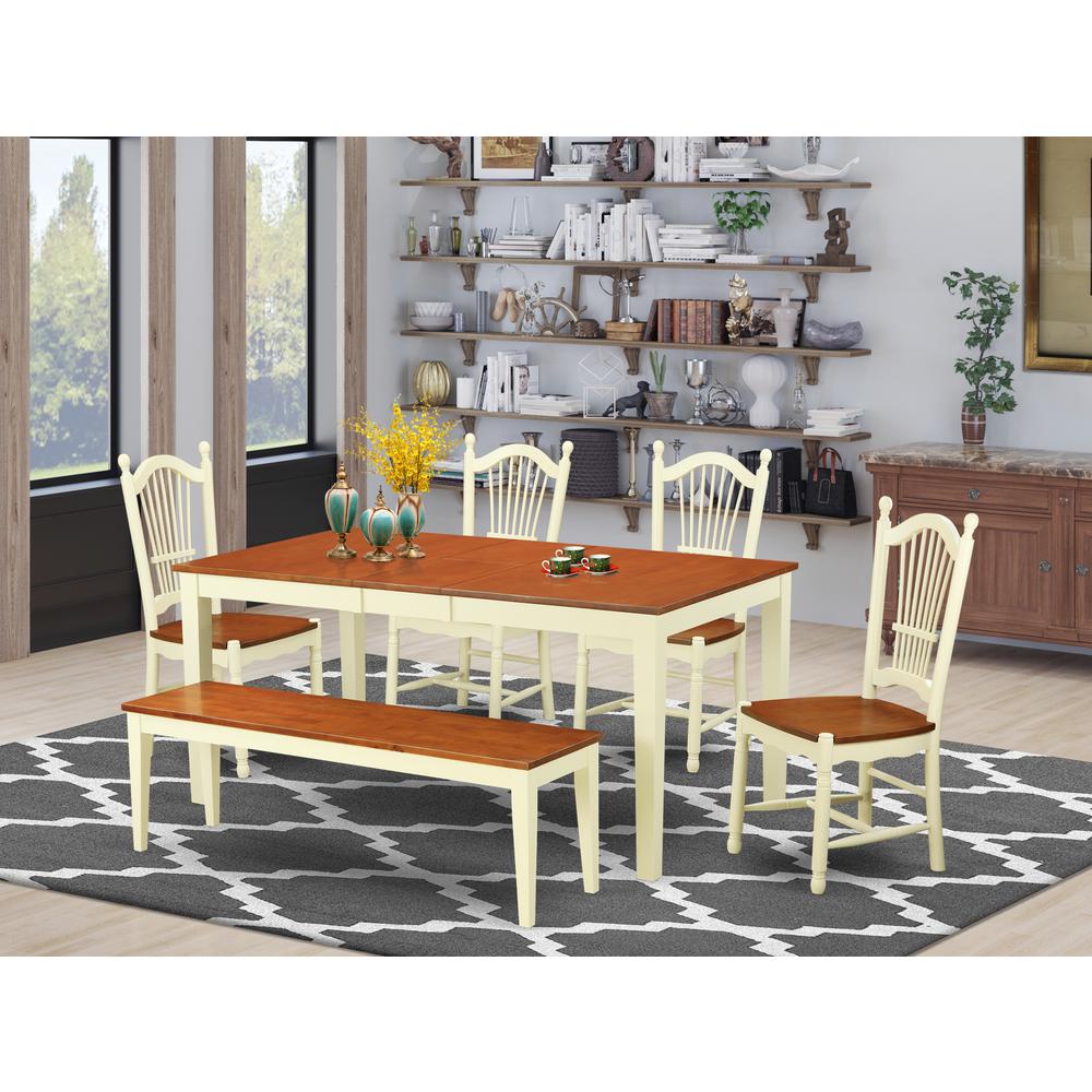 6  Pc  Kitchen  nook  Dining  set  -  Kitchen  dinette  Table  and  4  Dining  Chairsplus  Bench. Picture 6
