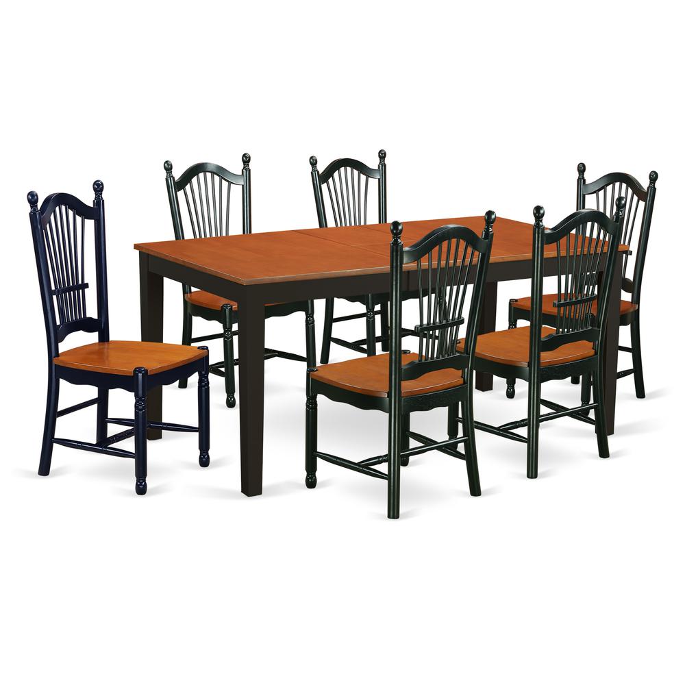 Dining Room Set Black & Cherry, NIDO7-BCH-W. Picture 1
