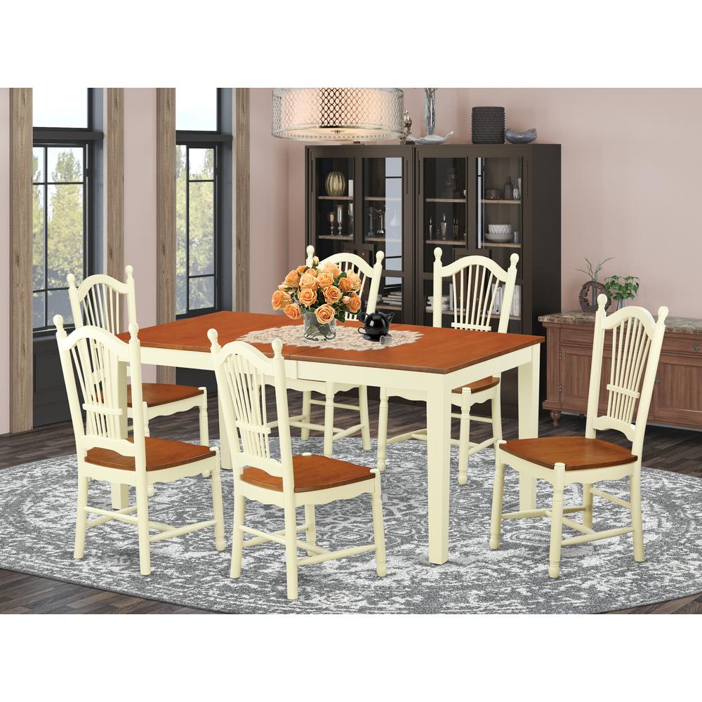 7  PC  Kitchen  nook  Dining  set  for  6-Kitchen  dinette  Table  and  6  Dining  Chairs. Picture 4