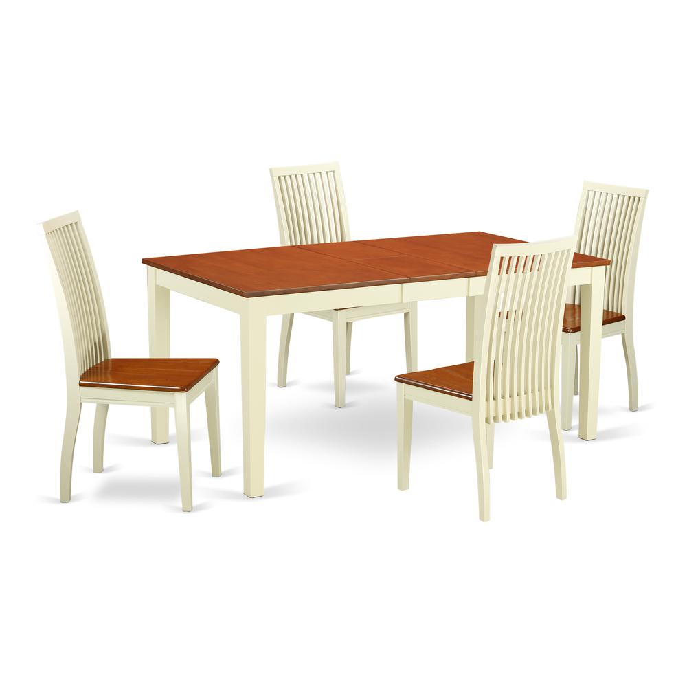 Dining Room Set Buttermilk & Cherry, NIIP5-BMK-W. Picture 1