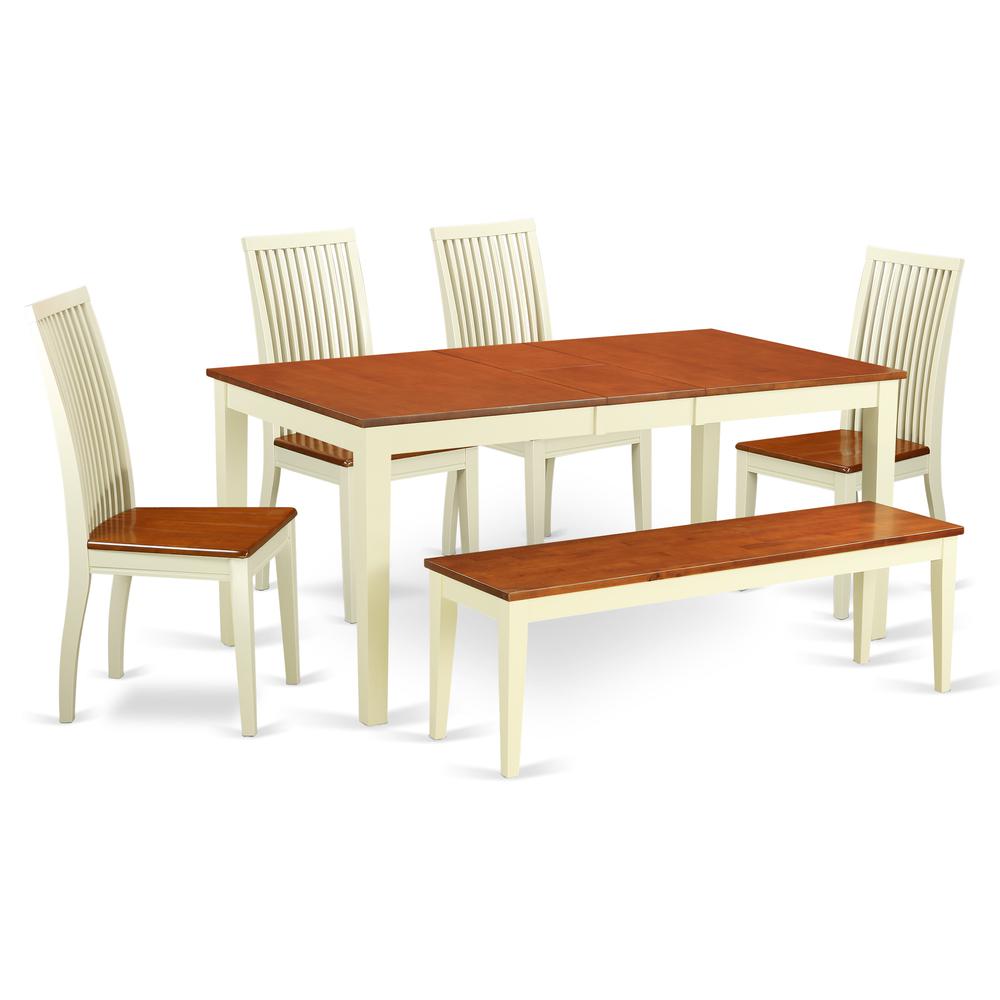 Dining Room Set Buttermilk & Cherry, NIIP6-BMK-W. Picture 1