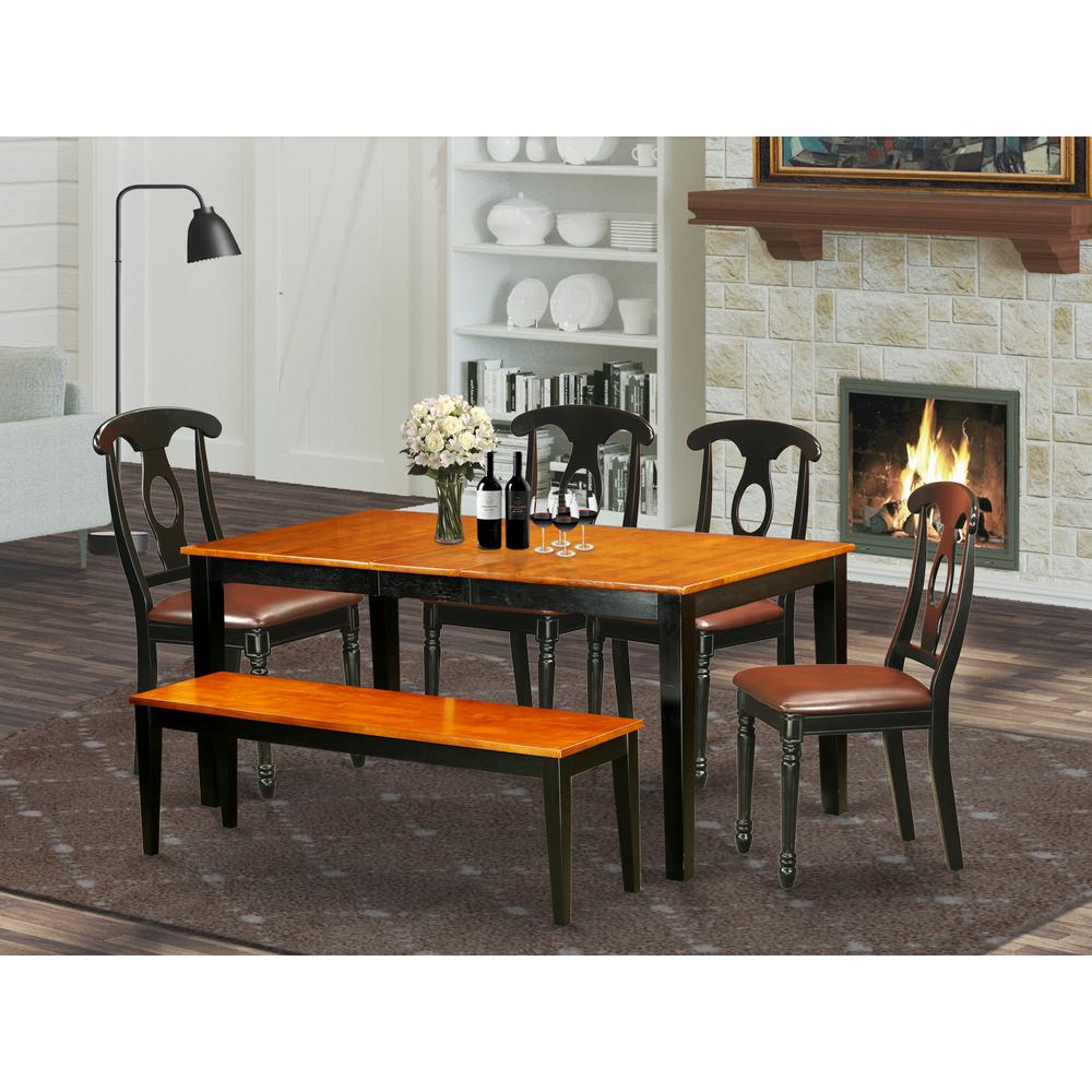 6-Pc  Dining  set  with  bench-Kitchen  Tables  and  4  Dining  Chairs  Plus  bench. Picture 6