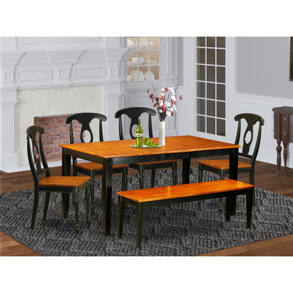 6-PC  Dining  room  set  with  bench-Kitchen  Tables  and  4  Dining  Chairs  Plus  bench. Picture 6