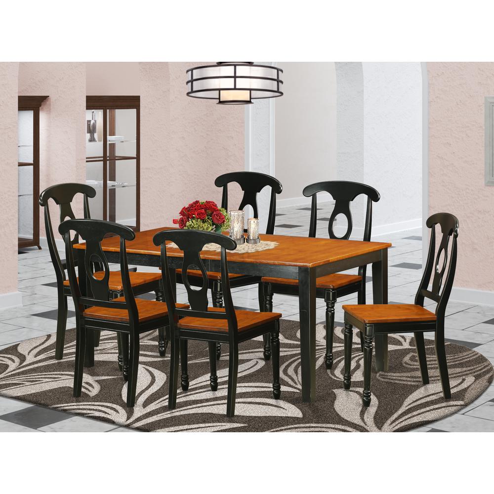 7  PC  Kitchen  Table  set-Dining  Table  and  6  Wooden  Dining  Chairs. Picture 4