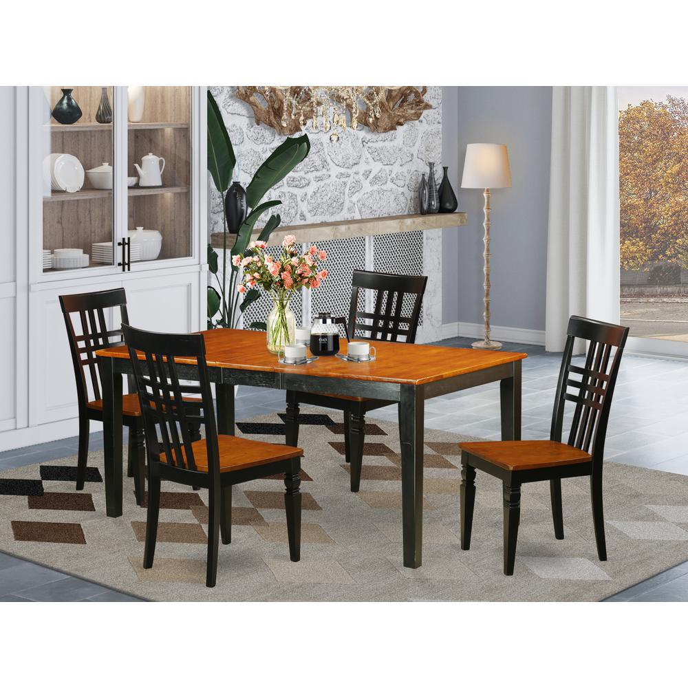 5  PC  Kitchen  Table  set  with  a  Nicoli  Table  and  4  Dining  Chairs  in  Black  and  Cherry. Picture 4