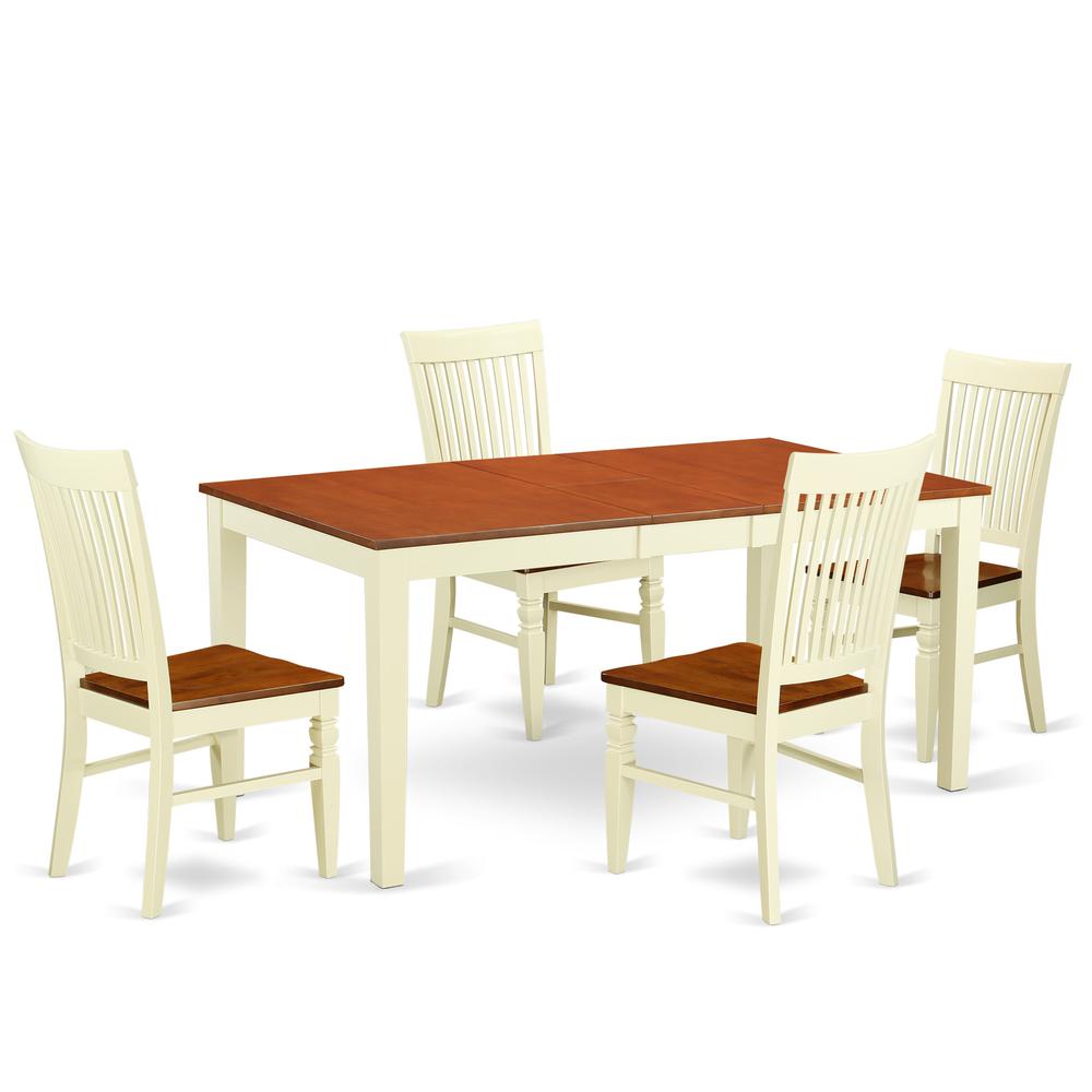 Dining Room Set Buttermilk & Cherry, NIWE5-BMK-W. Picture 1