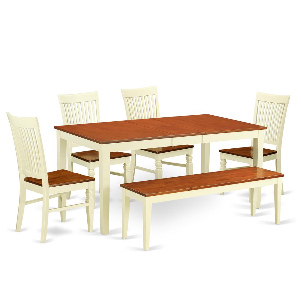 Dining Room Set Buttermilk & Cherry, NIWE6-BMK-W. Picture 1