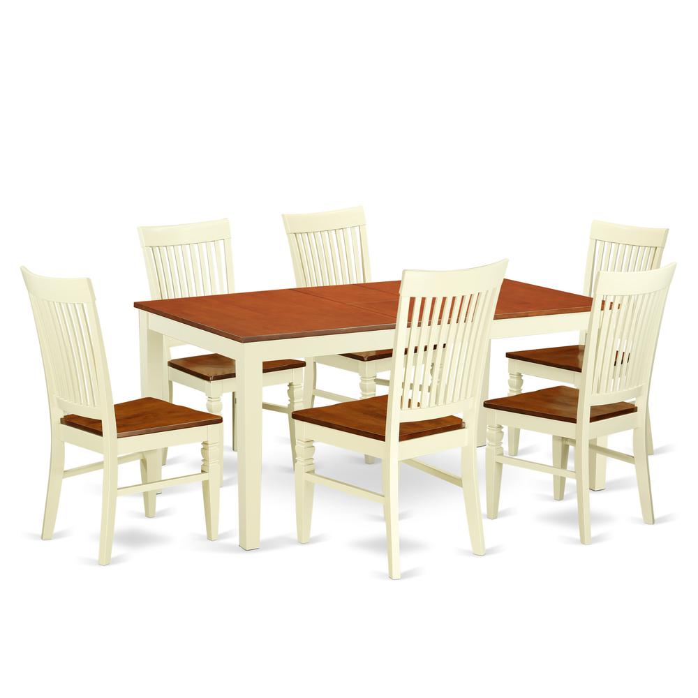Dining Room Set Buttermilk & Cherry, NIWE7-BMK-W. Picture 1