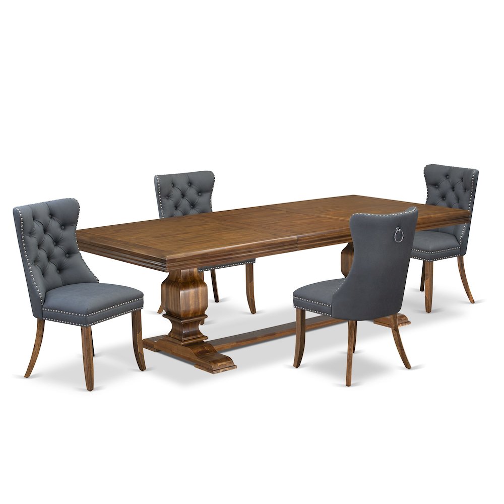 5 piece Modern Dining Table Set of a Kitchen Table and 4 Dining room Chairs. Picture 1