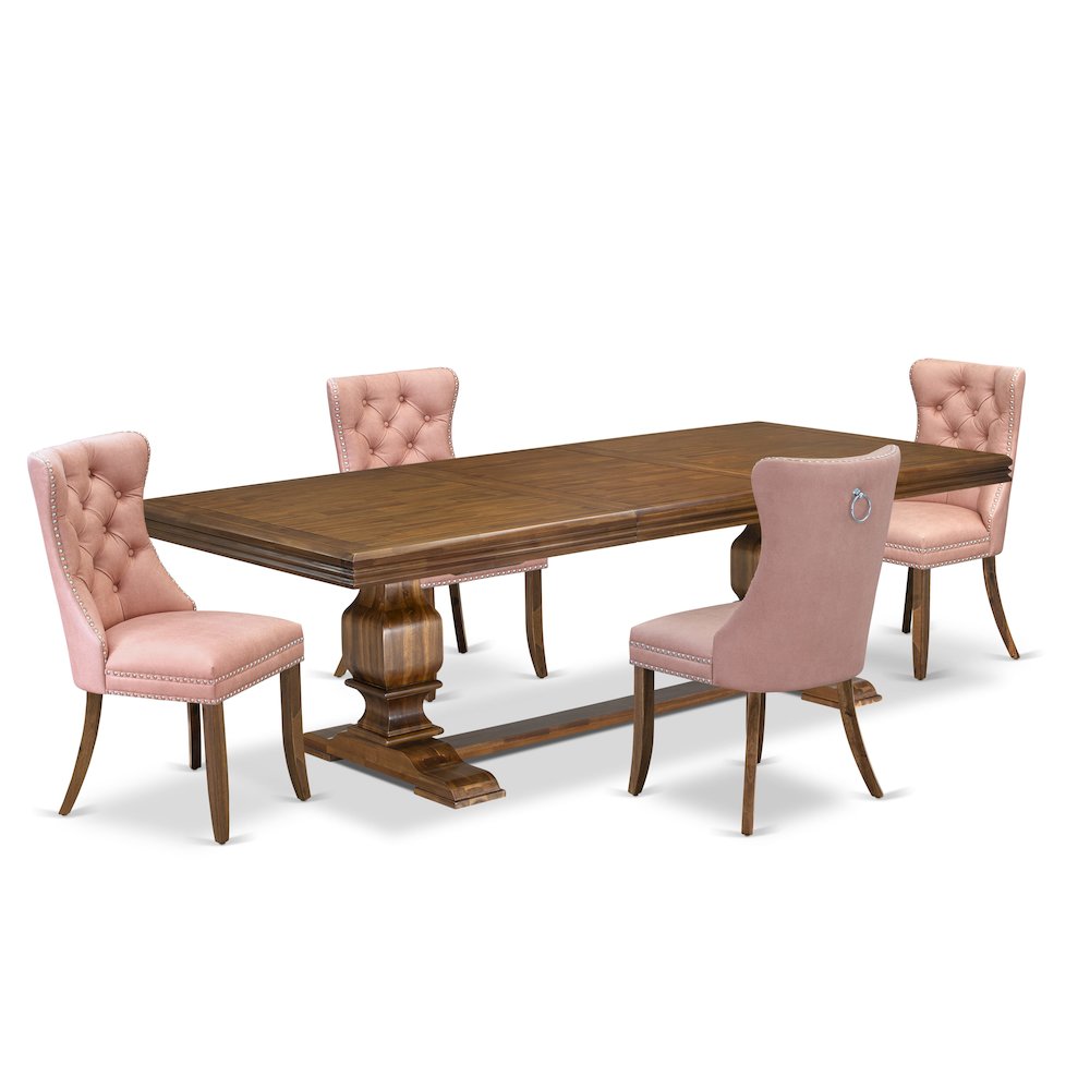 5 piece Dining Table Set a Kitchen Table and 4 Faux Leather Dining room Chairs. Picture 1