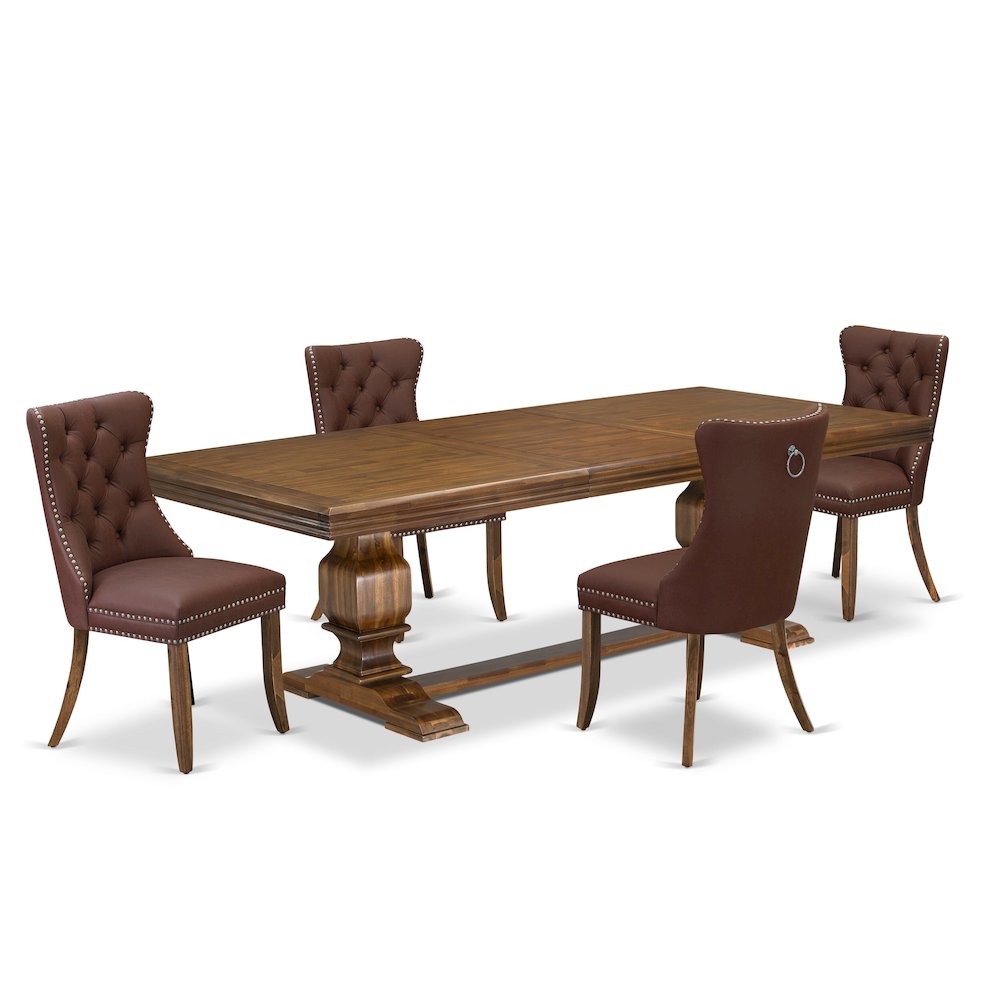 5 Pieces Modern Dining Set a Rectangle Kitchen Table and 4 Dining Chairs. Picture 1
