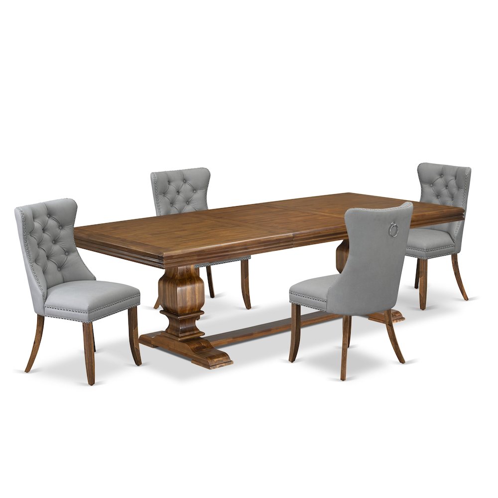 5 Pieces Modern Dining Set a Rectangle Kitchen Table and 4 Dining Chairs. Picture 1