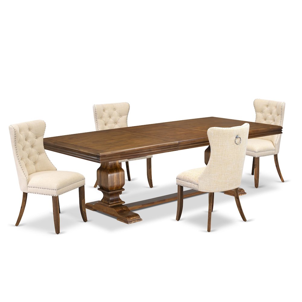 5 Pieces Modern Dining Set a Rectangle Kitchen Table and 4 Dining Chairs. Picture 1