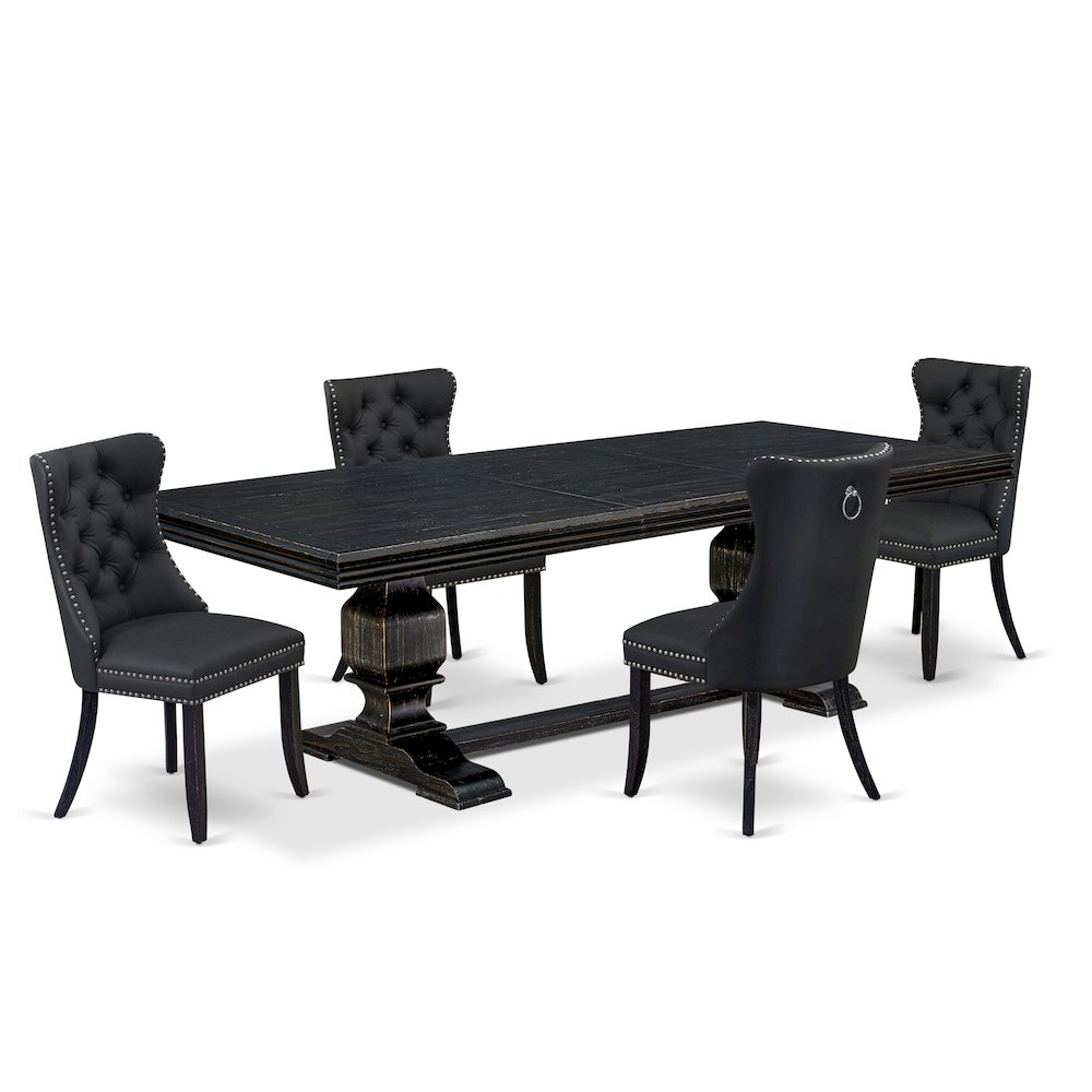 5 Pieces Modern Dining Set a Rectangle Kitchen Table and 4 Dining Chairs. Picture 1