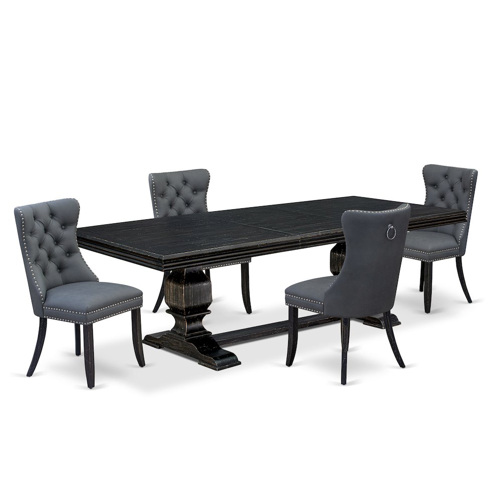 5 Pieces Modern Dining Set a Rectangle Kitchen Table and 4 Dining Chairs. Picture 1