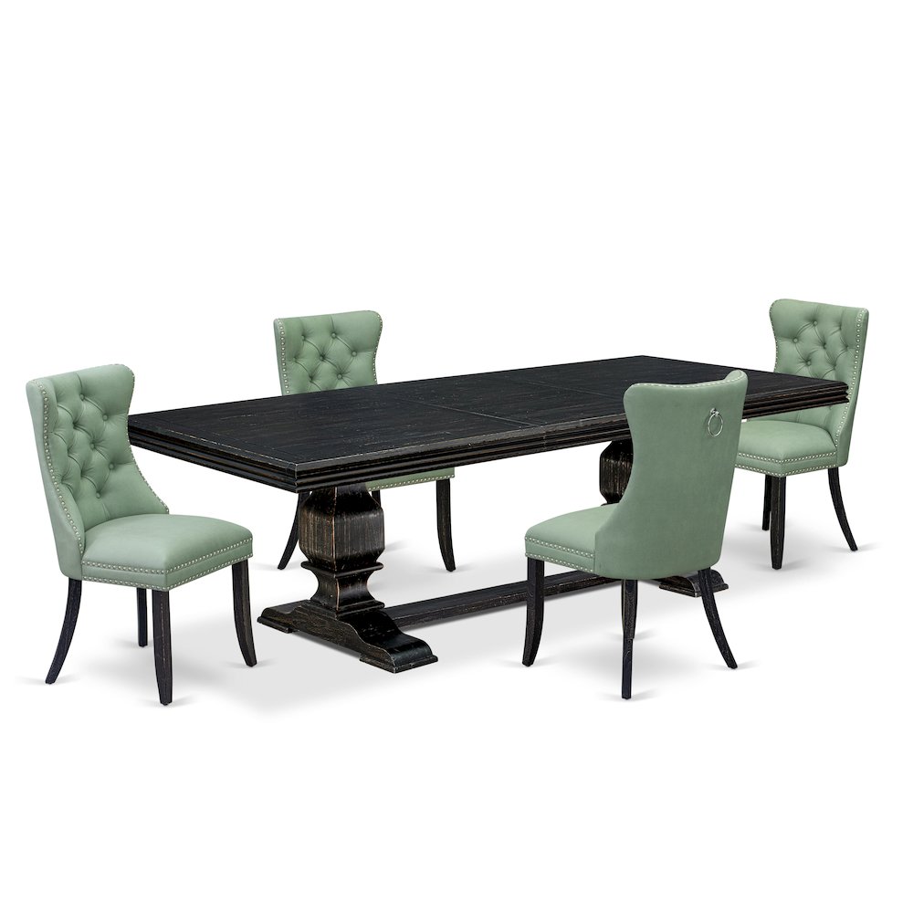 5 Pieces Modern Dining Set a Rectangle Kitchen Table and 4 Dining Chairs. Picture 1