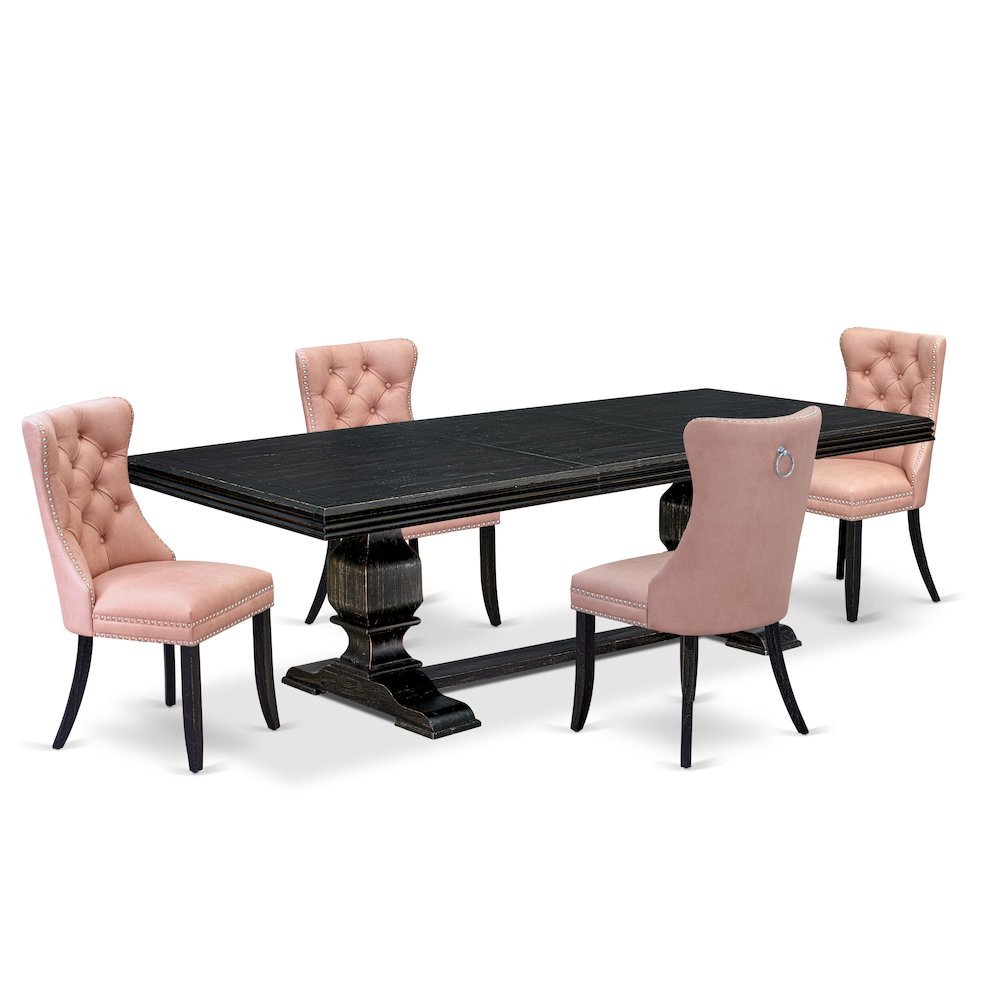 5 Pieces Modern Dining Set a Rectangle Kitchen Table and 4 Dining Chairs. Picture 1