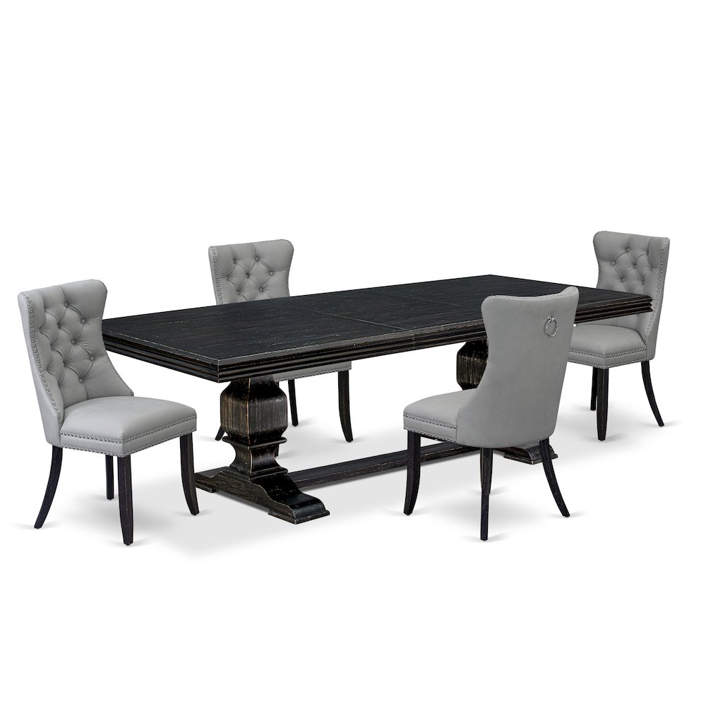5 piece kitchen table set a dinner table and 4 Faux Leather dining room Chairs. Picture 1