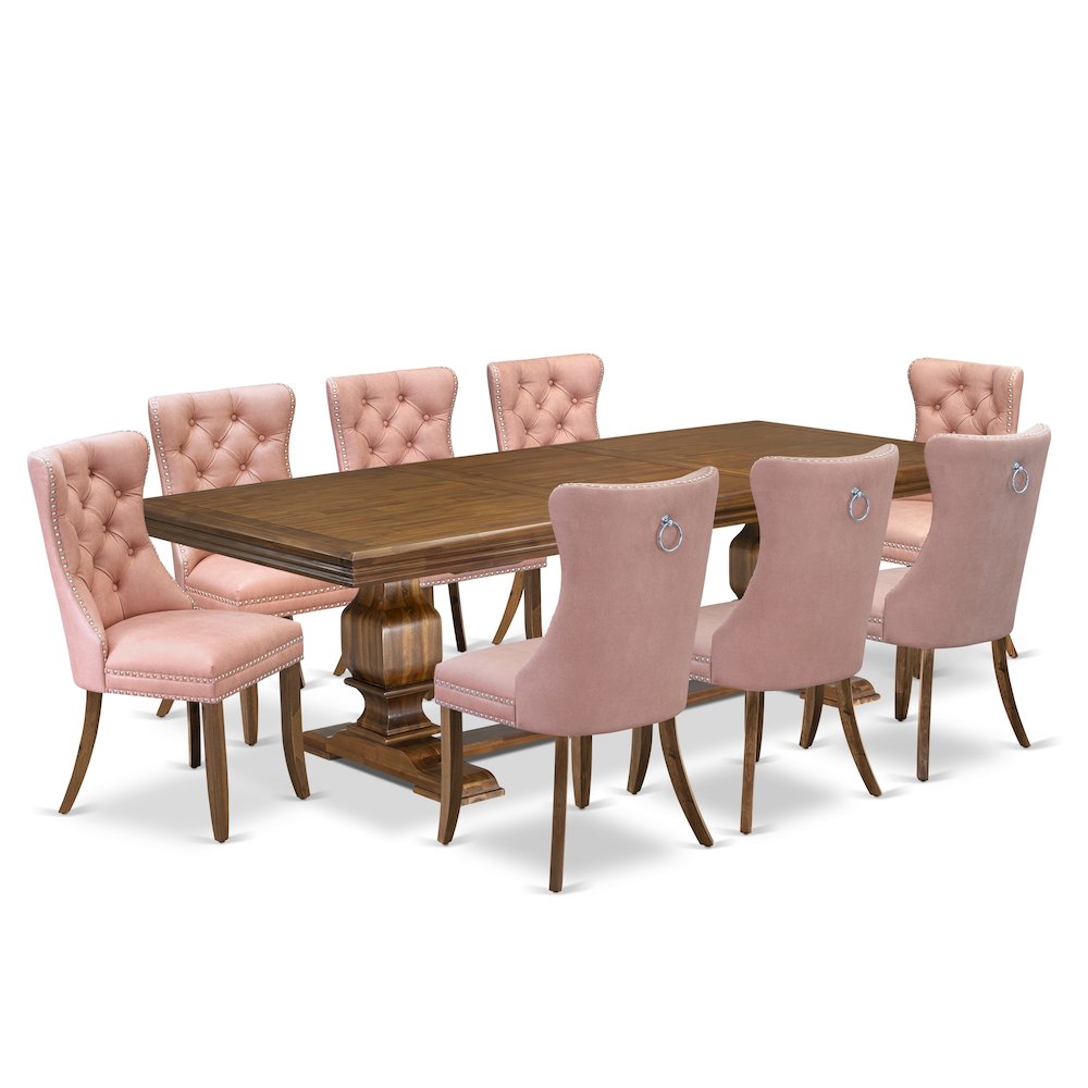 9 piece Mid Century Dining Table Set a Dining Table and 8 Kitchen Chairs. Picture 1