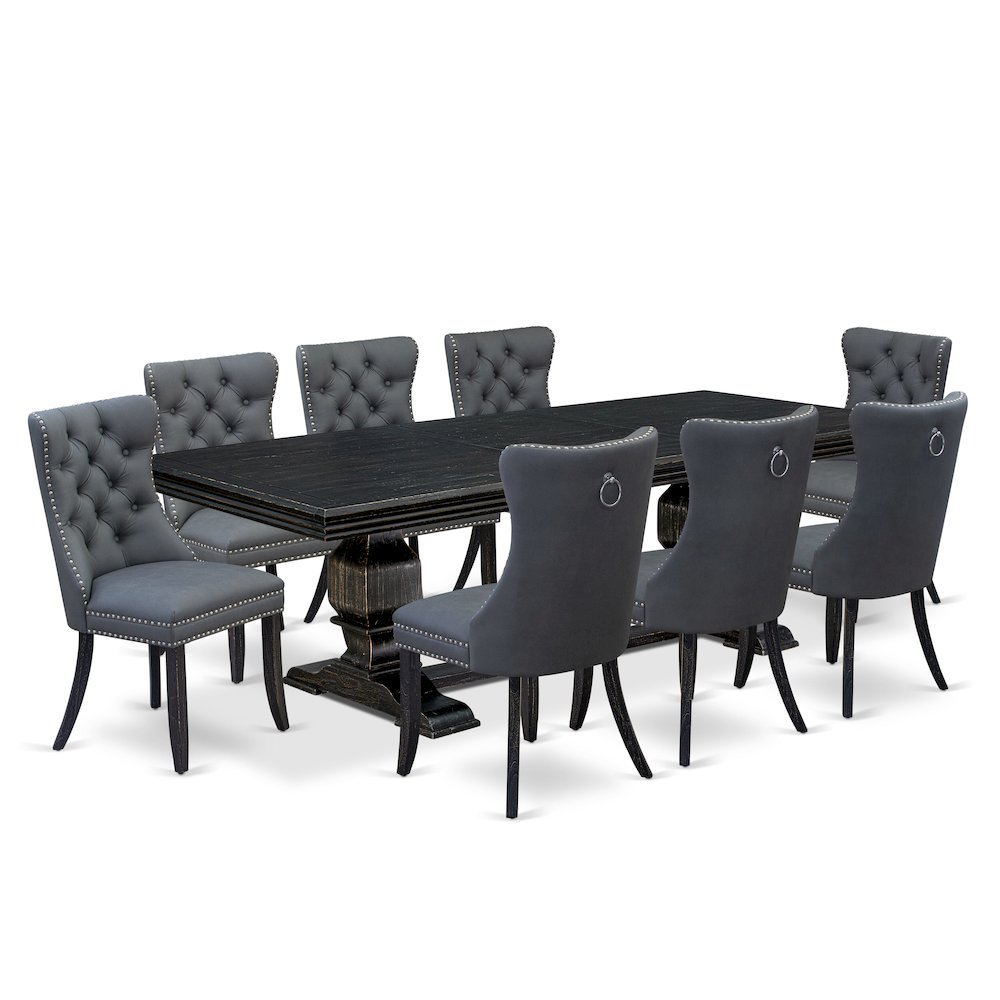 9 Pieces Dining Table Set a Rectangle Table and 8 Dining Chairs. Picture 1