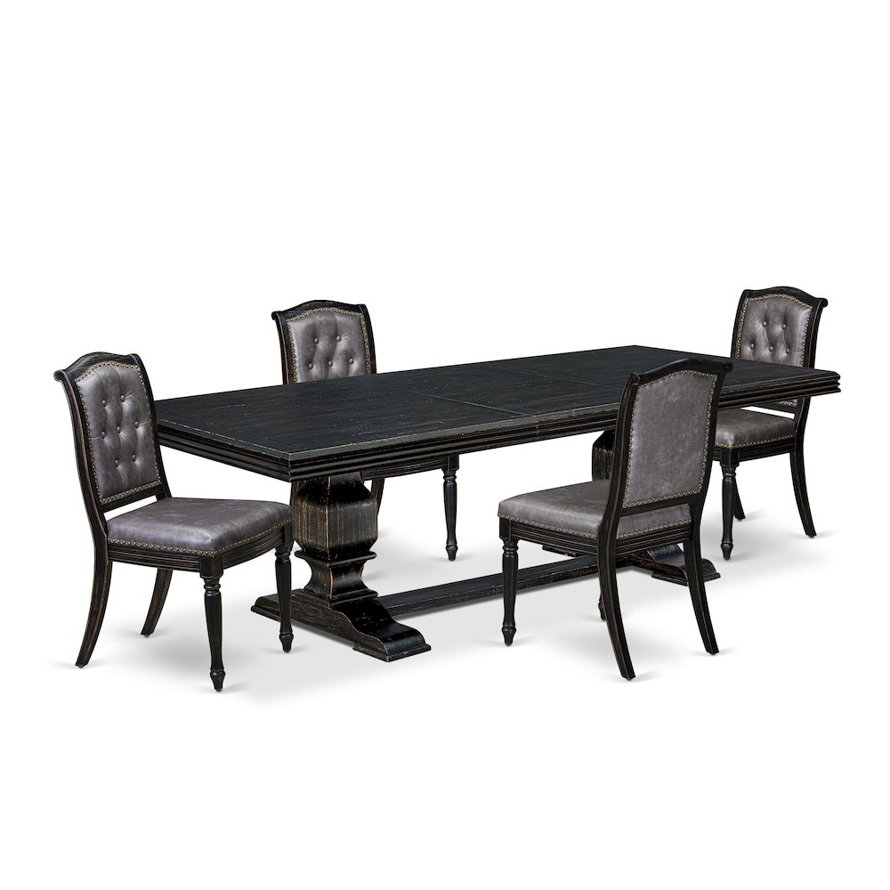 5 piece Dining Table Set consists of a Wooden Table and 4 Dinning Chairs. Picture 1