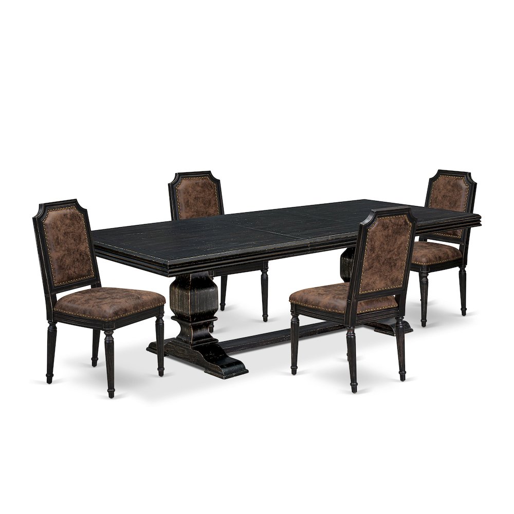 5 piece Kitchen Table Set consists of a Modern Dining Table and 4 Dining Chairs. Picture 1