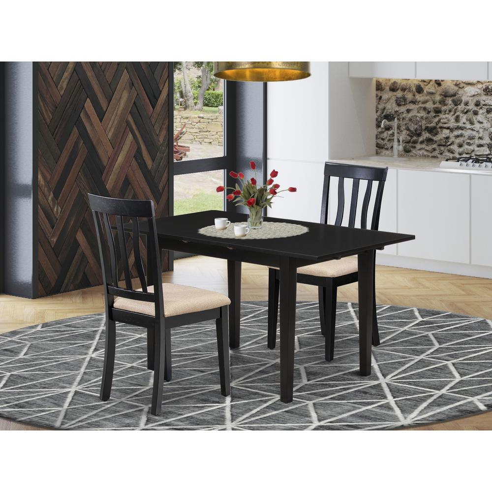 Dining Table- Dining Chairs, NOAN3-BLK-C. Picture 4