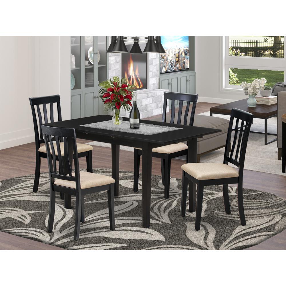 Dining Table- Dining Chairs, NOAN5-BLK-C. Picture 4