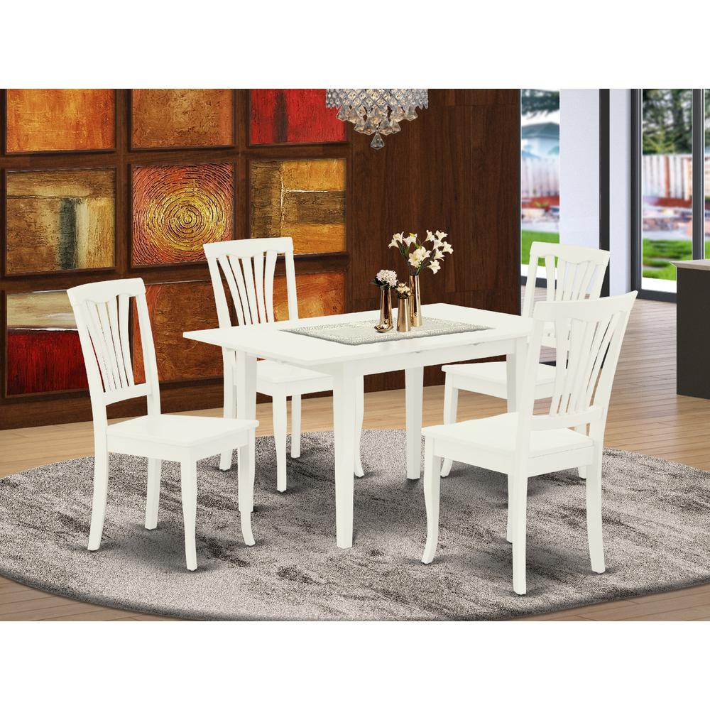 Dining Table- Dining Chairs, NOAV5-LWH-W. Picture 4