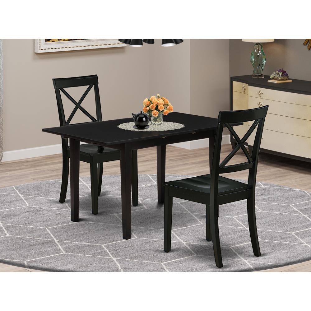Dining Table- Dining Chairs, NOBO3-BLK-W. Picture 4