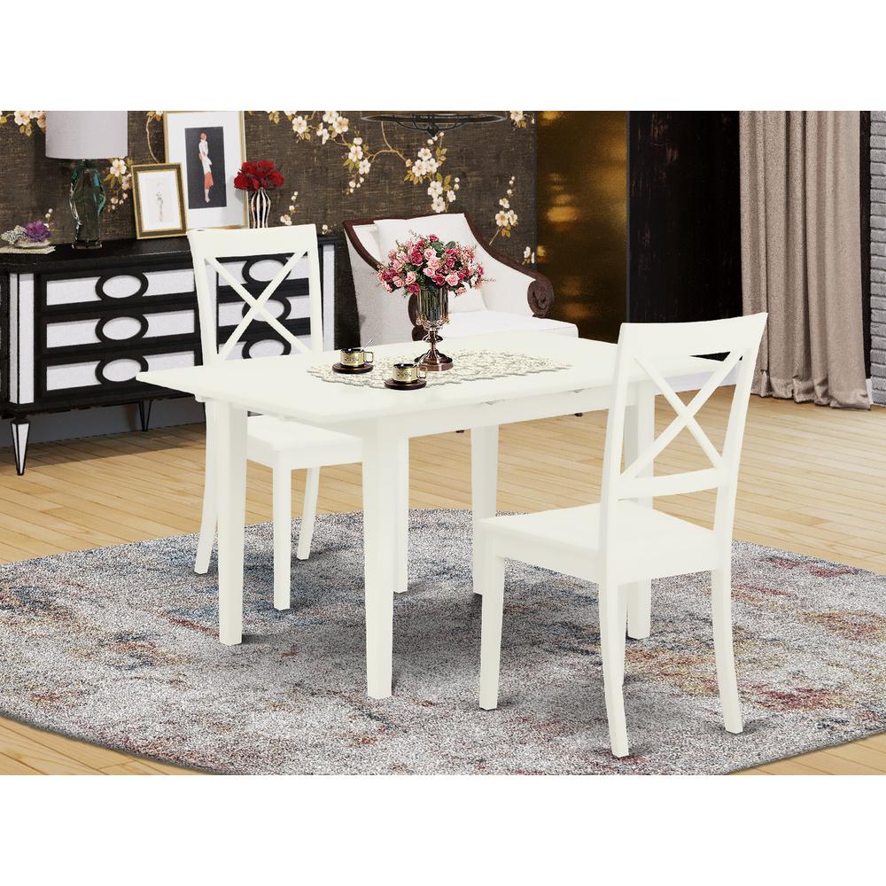 Dining Table- Dining Chairs, NOBO3-WHI-W. Picture 3