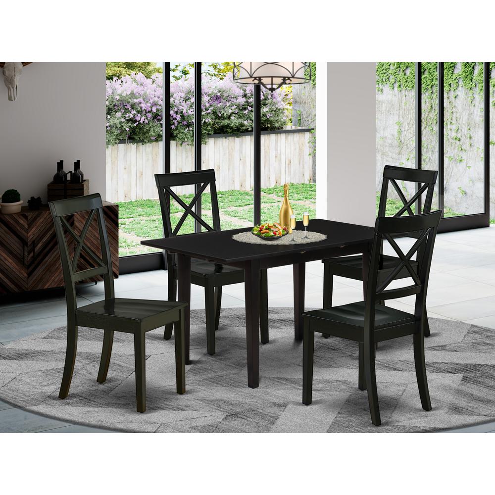 Dining Table- Dining Chairs, NOBO5-BLK-W. Picture 4