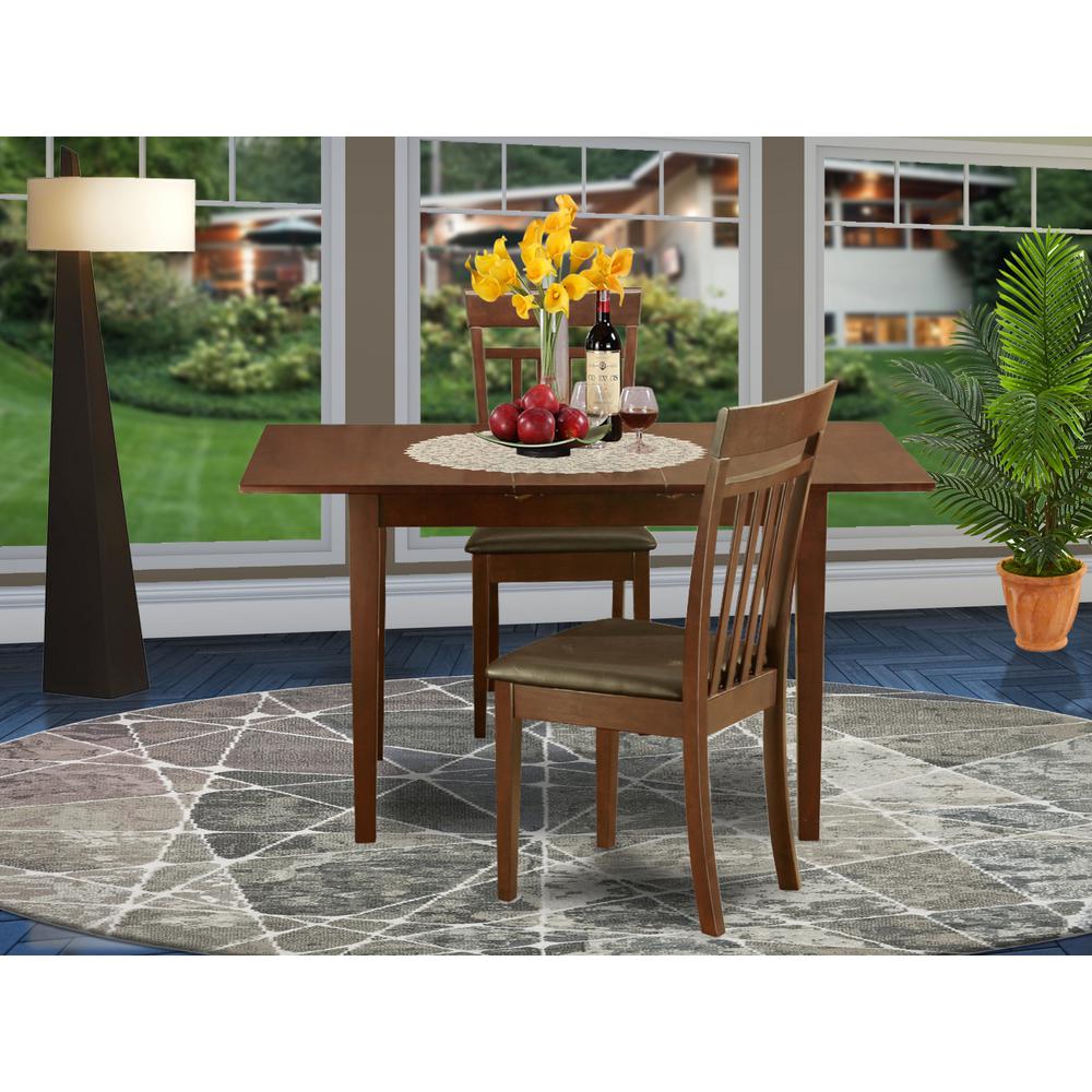 3  Pc  small  Kitchen  Table  set  -  Table  with  Leaf  and  2  Kitchen  Chairs. Picture 4