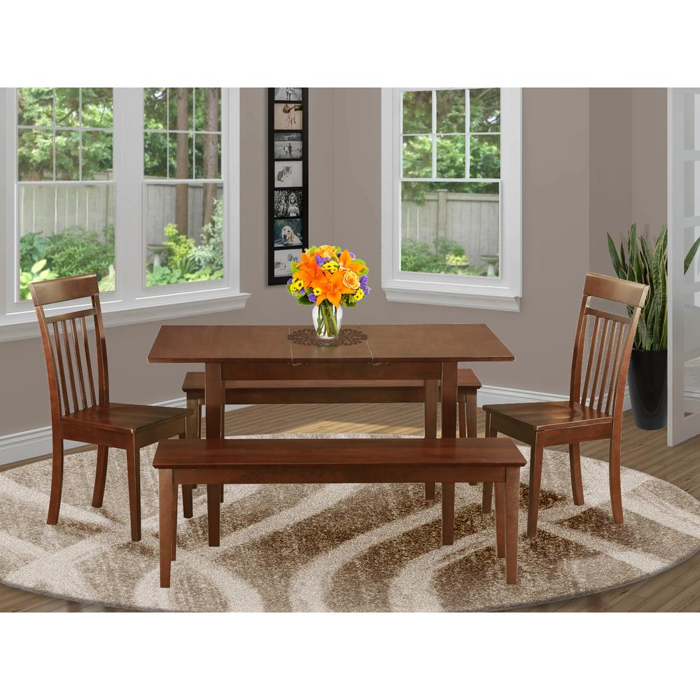 5  PC  Small  Kitchen  table  set  -  Table  with  Leaf  plus  2  Dining  Table  Chairs  and  2  Benches. Picture 6