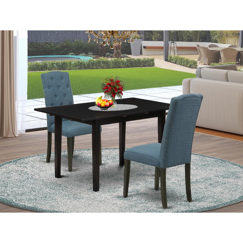 Dining Table- Dining Chairs, NOCE3-BLK-21. Picture 4