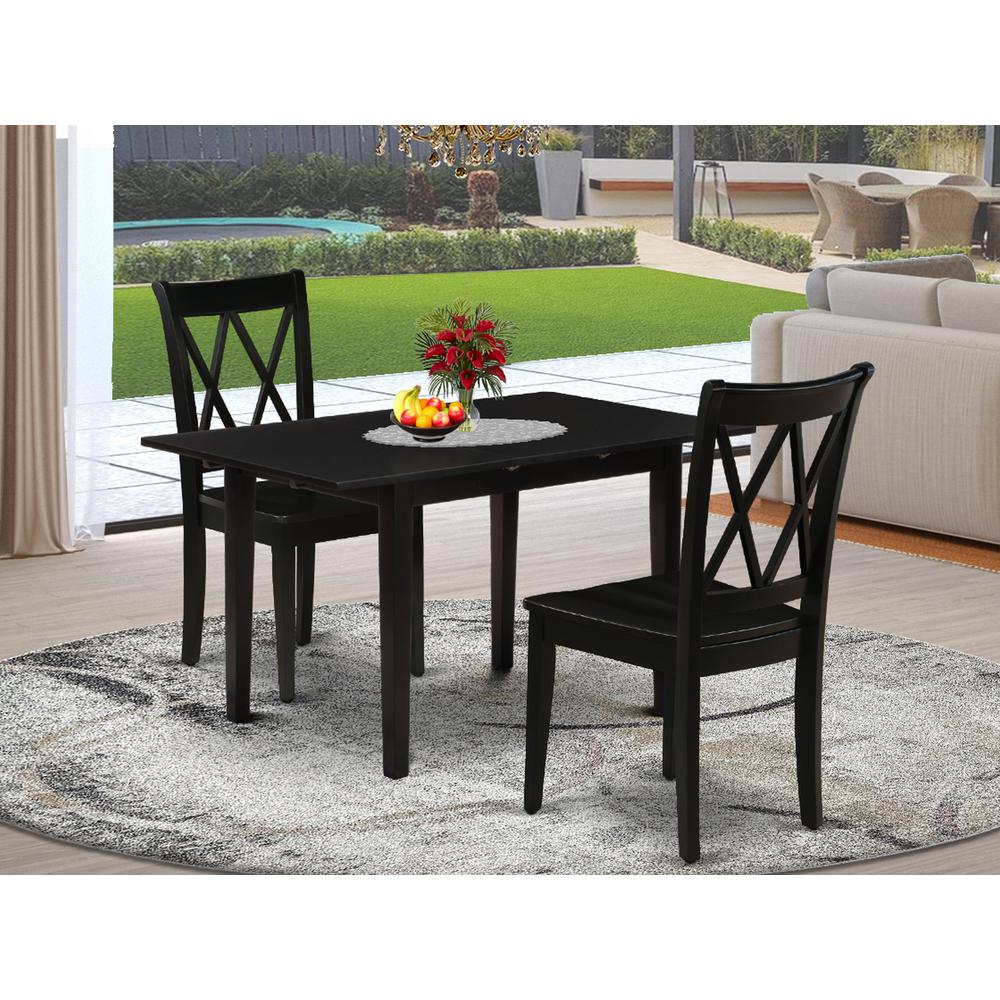 Dining Table- Dining Chairs, NOCL3-BLK-W. Picture 4