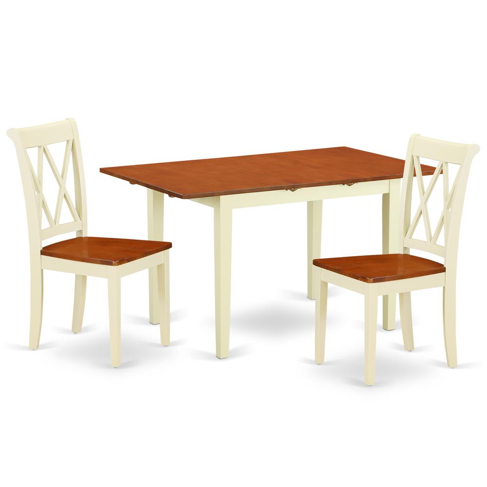 Dining Room Set Buttermilk & Cherry, NOCL3-BMK-W. Picture 1
