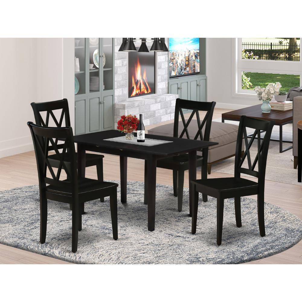 Dining Table- Dining Chairs, NOCL5-BLK-W. Picture 4