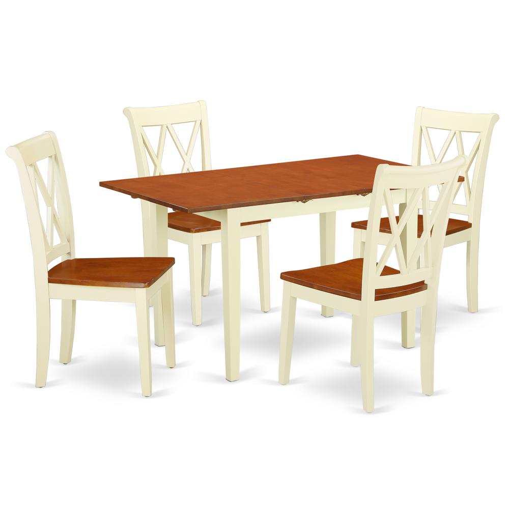 Dining Room Set Buttermilk & Cherry, NOCL5-BMK-W. Picture 1