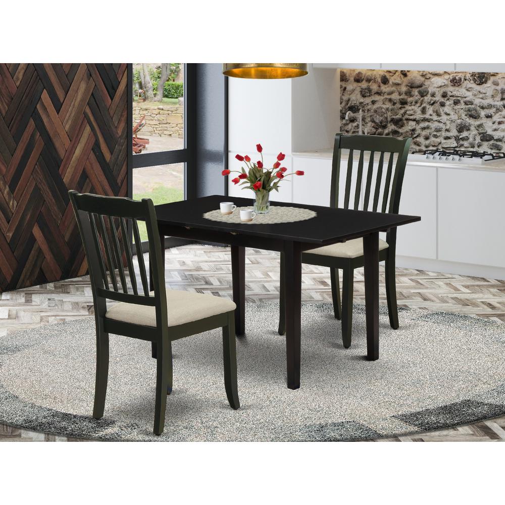 Dining Table- Dining Chairs, NODA3-BLK-C. Picture 4