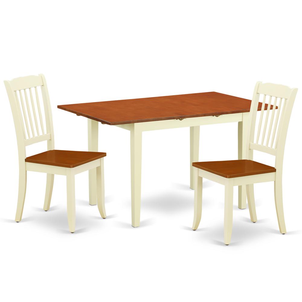 Dining Room Set Buttermilk & Cherry, NODA3-BMK-W. Picture 1