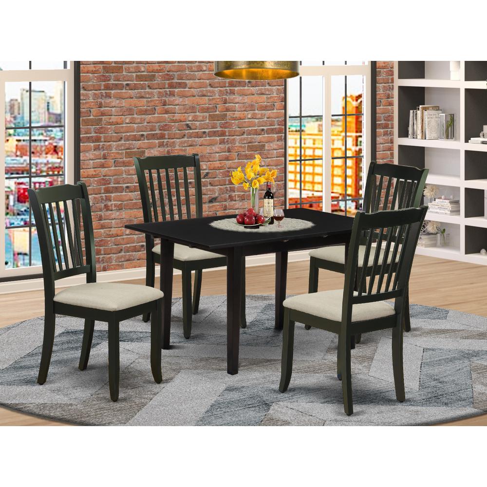 Dining Table- Dining Chairs, NODA5-BLK-C. Picture 4