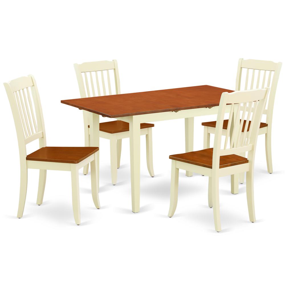 Dining Room Set Buttermilk & Cherry, NODA5-BMK-W. Picture 1
