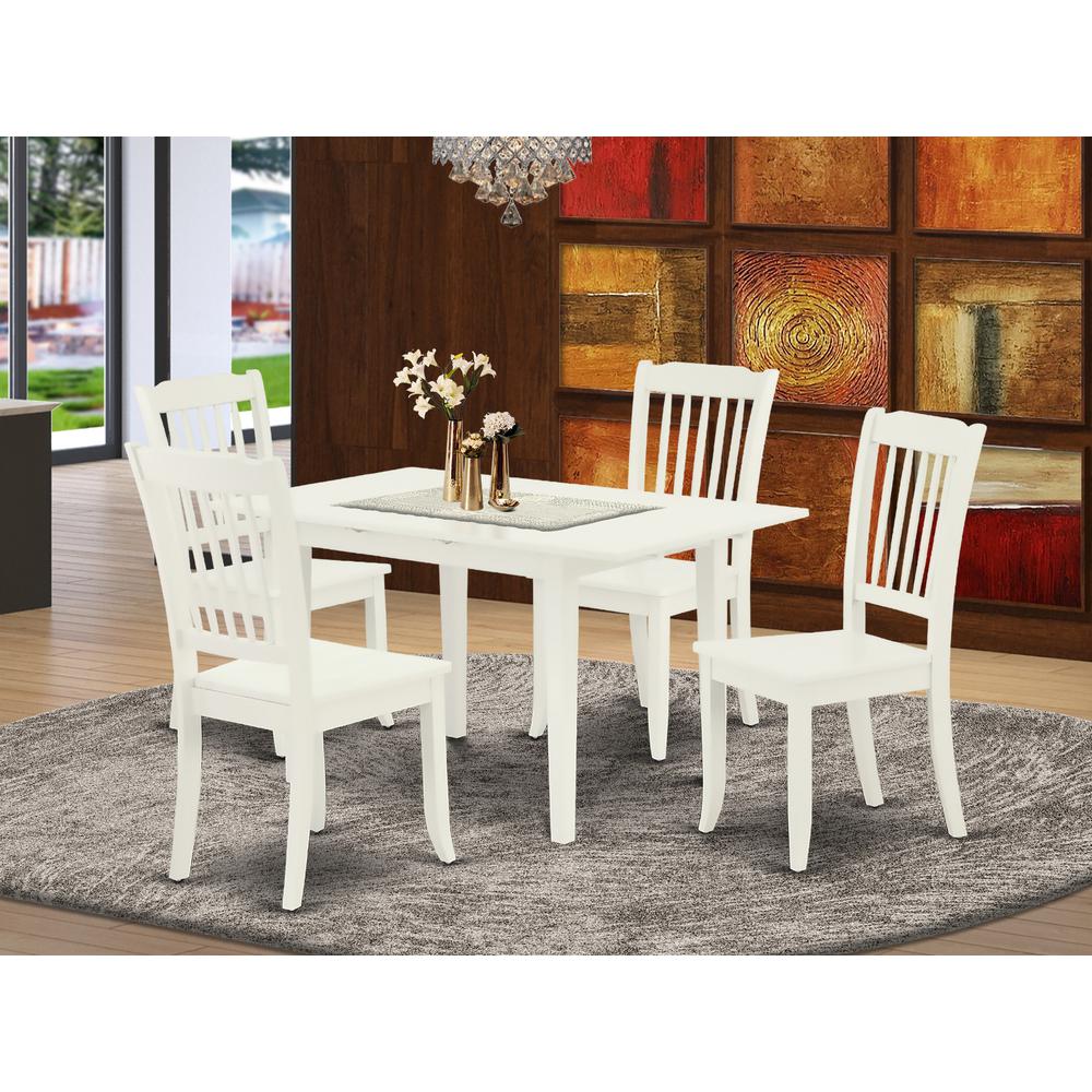 Dining Table- Dining Chairs, NODA5-LWH-W. Picture 4
