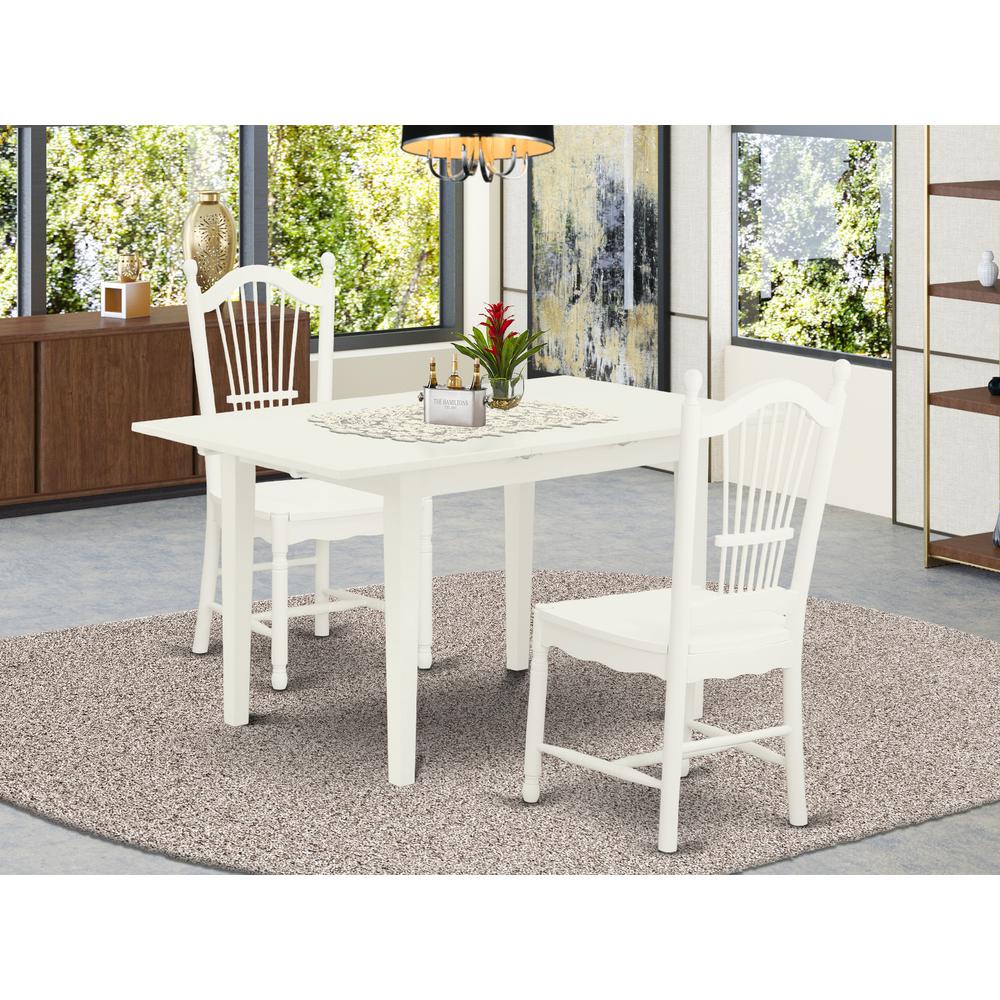 Dining Table- Dining Chairs, NODO3-LWH-W. Picture 3