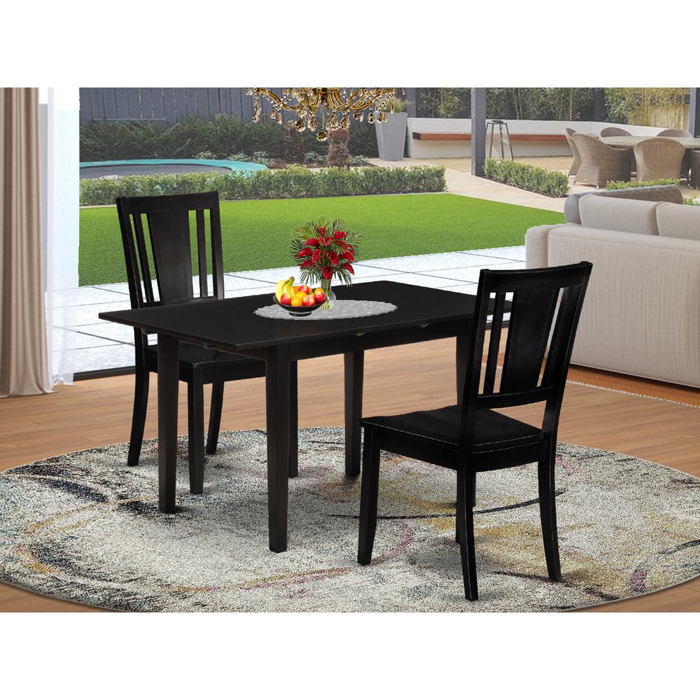 Dining Table- Dining Chairs, NODU3-BLK-W. Picture 4